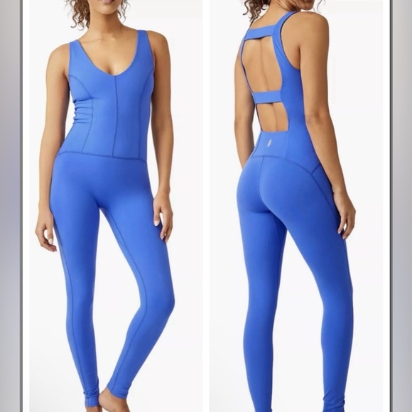 Free People FP Movement Never Better Strappy Back Jumpsuit XS Cobalt blue - Picture 1 of 5